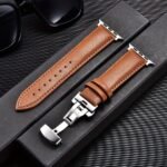 Casual Pu Leather Watch Strap Butterfly Buckle For Apple Watch Ultra 10 9 8 7 6 Se 5 4 3 2 1 For Iwatch Watch Strap 38/40/41/42/44/45/46/49Mm - Image 11