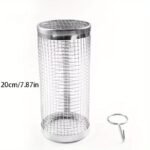 1Pc Stainless Steel Bbq Grill Basket, Metal Mesh Roasting Net For Outdoor Barbecue, Multi-Person Grilling Accessory, Grilling Accessories For Outdoor Grill - Image 5