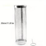 1Pc Stainless Steel Bbq Grill Basket, Metal Mesh Roasting Net For Outdoor Barbecue, Multi-Person Grilling Accessory, Grilling Accessories For Outdoor Grill - Image 10