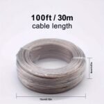 1 Roll Of 15.24 Meter/30.48 Meter/99.97 Meter Transparent Speaker Wire, 22 Awg, Suitable For Stereo Sound Systems, Home Theater Speakers, Surround Sound, And Radios (Note: This Is Not A Power Cable And Should Not Be Used For Power Connections). - Image 5