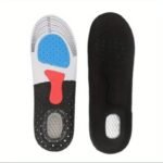 1 Pair Breathable Silicone Shock-Absorbing Insoles - Comfortable & Sporty, Black With Red Arch Support, Size 33-48, Ideal For Enhanced Foot Stability - Image 3