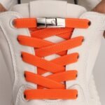 1Pair Women'S Polyester Laces Sneaker Accessories, White No Laces With Buckles - Image 19