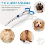 Pet Grooming Scissors Set With Safety Round Tip, Dog Cat Grooming Scissors, Stainless Steel Dog Cat Grooming Shears (Curved Scissor) - Image 3