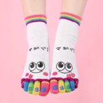 Music Festival Cartoon Print Toe Socks, Colorful Five Finger Sports Socks For Running Athletic, Women'S Stockings & Hosiery - Image 5