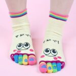 Music Festival Cartoon Print Toe Socks, Colorful Five Finger Sports Socks For Running Athletic, Women'S Stockings & Hosiery - Image 7