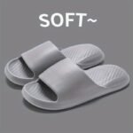 Unisex Casual Eva Slippers, Soft Open Toe Slip-On Flat Heel Sandals, Comfortable All-Season Indoor Home Summer Bath Shoes, Solid Color - Image 9
