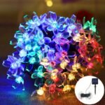 Solarflora Led Solar-Powered Flower String Lights, Multi-Color Plastic Floral Garden Lights, 600Mah Nickel Battery, Button Control, Space-Themed, Non-Removable Photovoltaic Module, Ideal For Wedding Decor - Image 3