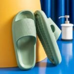 Unisex, Cloudyzz Unisex Cozislides Slip-On Slippers - Soft Eva Non-Slip Indoor/Outdoor House Shoes, Lightweight Cushioned Comfort For All Seasons, 7 Color Options (Beige, Blue, Black & More), Cute Slippers, Allseason Footwear, Ribbed Texture Design, Durable Slipresistant - Image 5