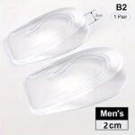 1Pair Silicone Transparent Heightening Insoles, Men'S And Women'S Invisible Half Pads, Heel Lifting Pads, Elastic Arch Support Pads - Image 9