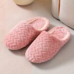 Women'S Plush Indoor Slippers, Warm & Cozy Closed Toe Non Slip Shoes, Home Mute Slippers - Image 3