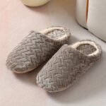 Women'S Plush Indoor Slippers, Warm & Cozy Closed Toe Non Slip Shoes, Home Mute Slippers - Image 7