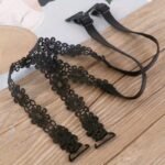 A Pair Of Hollow Lace Floral Bras With Invisible Shoulder Straps, Suitable For Women, Featuring Lace Cross-Back And Halter Design. - Image 5