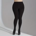1-Pack Women'S Plus Size Solid Black Tights - High-Waisted Smooth Texture, Machine Washable, Comfort Fit For Everyday Casual & Formal Wear, Versatile Hosiery, Elegant Leggings, Durable Hosiery, Comfortable Leggings, Office Attire - Image 3