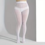 Plus Size Casual Stockings, Women'S Plus Solid Semi Sheer High Rise Thin Pantyhose - Image 17