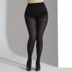 Plus Size Basic Stockings, Women'S Plus Solid Stretchy High Rise Comfort Pantyhose - Image 3
