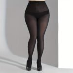 Plus Size Casual Stockings, Women'S Plus Solid Semi Sheer High Rise Thin Pantyhose - Image 15