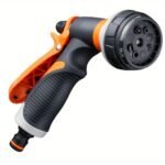 High-Pressure Garden Spray Gun For Outdoor Watering - Adjustable Nozzle, Lightweight Plastic Design, Thread Standard, Orange & Black Handles For Easy Grip - Image 3