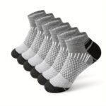 Acefine 6 Pairs Of Men'S Athletic Socks With Stripes And Honeycomb Patterns For Running, Hiking, Cycling, And Walking - Image 9