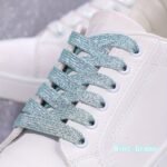 2Pcs Glitter Shoelaces Set, Soft Polyester Knitted Laces, Solid Color, Metallic Golden & Silveryy, Hand Washable, Sports Style, Perfect For Sneakers, Running, Christmas, Valentine'S Day, Campus Events - Image 7