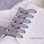 2Pcs Glitter Shoelaces Set, Soft Polyester Knitted Laces, Solid Color, Metallic Golden & Silveryy, Hand Washable, Sports Style, Perfect For Sneakers, Running, Christmas, Valentine'S Day, Campus Events - Image 11