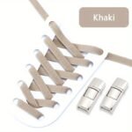 1 Pair No-Tie Shoe Laces, Diamond Cross Locks, Elastic Acetate Sneaker Laces, Easy Access Lazy Shoelaces For Casual Shoes - Image 11