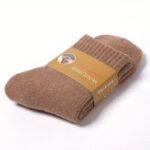 1Pair Men'S Thick Warm Crew Socks For Winter, Casual Plain Color Terry Socks, Men'S Socks - Image 5