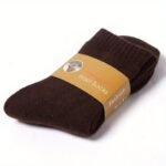 1Pair Men'S Thick Warm Crew Socks For Winter, Casual Plain Color Terry Socks, Men'S Socks - Image 3