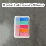 100Pcs Portable & Practical Sticky Notes - Creative Indication Markers For Students, Index & Note Stickers, Small Strip Plastic Bookmark Stickers G399 - Image 23