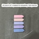 100Pcs Portable & Practical Sticky Notes - Creative Indication Markers For Students, Index & Note Stickers, Small Strip Plastic Bookmark Stickers G399 - Image 22