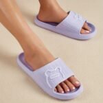 Women'S Solid Color Slippers, Open Toe Non-Slip Flat Indoor Bathroom Shoes, House Slides Shoes - Image 17