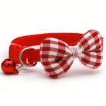 1Pc Adjustable Plaid Cat Collar With Bow Tie - Perfect For Holiday Dress Up And Everyday Wear - Image 17