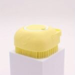 Soft Pet Bath Massage Gloves With Gentle Brush Bristles - Safe & Comfortable Dog & Cat Grooming Brush, Non-Slip Grip, Durable Plastic & Design For Sensitive Light Beige, Easy To Clean, Suitable For Puppies, Small & Large Dogs, Petsafe Material, Puppy Care - Image 5