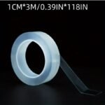 1 Roll Transparent Double Sided Nano Tape, Waterproof Wall Stickers, Reusable Heat Resistant, Bathroom Home Decoration Tapes Nano Double Sided Tape, Heavy Duty Transparent Adhesive Strips, Strong Sticky Multipurpose Reusable Waterproof Mounting Tape - Image 5