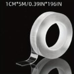 1 Roll Transparent Double Sided Nano Tape, Waterproof Wall Stickers, Reusable Heat Resistant, Bathroom Home Decoration Tapes Nano Double Sided Tape, Heavy Duty Transparent Adhesive Strips, Strong Sticky Multipurpose Reusable Waterproof Mounting Tape - Image 7