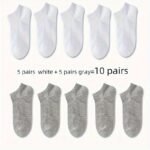 1/5/10/30 Pairs Of Socks For Men And Women, Black And White Thin Ankle Socks, No-Wash, Deodorant, Sweat Absorbing, Summer Thin, Foot Bath, Boat Socks, Sweat-Resistant - Image 17
