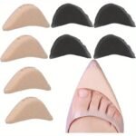4 Pairs Toe Inserts For Too Big Shoes, Shoe Inserts For Women Men, Foam Toe Filler, Shoe Fitters, Black And Beige - Image 3