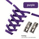 1Pair No-Tie Shoelaces With Buckles For Sneakers Sports Shoes - Image 26