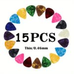 Upgrade Your Guitar Playing With 15/30/60Pcs Of 0.46Mm Thickness Guitar/Ukulele Picks - Suitable For Bass, Electric & Acoustic Guitars! - Image 3