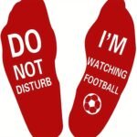 1 Pair Upmic Cotton Blend Knit Crew Socks, "Do Not Disturb I'M Watching Football" Letter Print, Sports Theme, Machine Washable, 70% Cotton 30% Polyester, 120G/M?, Novelty Gift Socks - Image 8