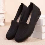 Women'S Knitted Solid Color Loafers, Lightweight Non-Slip Flat Slip On Shoes, Casual Walking Shoes - Image 5