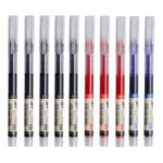 10Pcs/Straight Liquid Ball Pen Quick Drying Test Signature Gel Pen 0.5Mm Black Blue Ink School Office Student Ball Pen Stationery School Rollerball Pen - Image 9