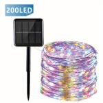 1Pc 7.01/11.89/21.95/31.7Meter 50/100/200/300Led Solar String Lights Outdoor, Ipx4 Copper Wire 8 Modes Solar Fairy Lights Garden Patio Tree Christmas Party Wedding Warm White Colorful White Plastic Card Board Pure Copper Wire - Image 20