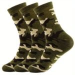 3 Pairs Of Men'S Camouflage Compression Socks, Comfy Breathable Socks For Outdoor Wearing All Seasons Wearing - Image 3