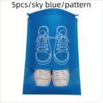 5Pcs Non-Woven Travel Portable Bag, Waterproof Pocket, Clothing Classified Hanging Bag - Image 5
