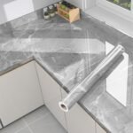 1 Roll Self-Adhesive Marble Texture Kitchen & Bathroom Wallpaper - Removable Peel & Stick Film With White/Gray/Black Marble Pattern, Glossy Finish, Easy Application For Countertops, Walls, Sinks, Shower Doors - Durable Surface Protector, Scratch &, Easy Clean, Peelable Film, Textured Surface, Seamless Matching, Suitable For Cabinets & Desks, Modern Marble Design - Image 26