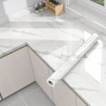 1 Roll Self-Adhesive Marble Texture Kitchen & Bathroom Wallpaper - Removable Peel & Stick Film With White/Gray/Black Marble Pattern, Glossy Finish, Easy Application For Countertops, Walls, Sinks, Shower Doors - Durable Surface Protector, Scratch &, Easy Clean, Peelable Film, Textured Surface, Seamless Matching, Suitable For Cabinets & Desks, Modern Marble Design - Image 23