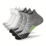 Acefine 6Pairs Men'S Compression Athletic Socks, Casual Ear Lifting Running Socks, Mesh Breathable Moisture Wicking Sweat Wicking Sports Socks - Image 5