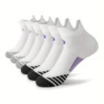 Acefine 6Pairs Men'S Compression Athletic Socks, Casual Ear Lifting Running Socks, Mesh Breathable Moisture Wicking Sweat Wicking Sports Socks - Image 7