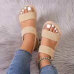 Women'S Casual Wedge Sandals, Open Toe Elastic Band Slip On Shoes, Casual Summer Outdoor Sandals For Holiday - Image 5