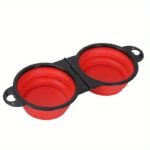 Portable Pet Folding Bowl, Outdoor Dog Double Bowl For Water And Food Sharing, Cat Bowl, Pet Dog Food Basin, Suitable For Travel, Camping, Outdoor Walks, Telescopic Dog Bowl, Tpe, Hangable, With Climbing Buckle, Pet Folding Double Bowl, Pet Travel Bowl, Portable Dog Bowl With Lid, Foldable Small Dog Bowl, Dog Portable Bowl, Foldable Pet Bowl, Camping Pet Supplies, Telescopic Bowl, Compact Pet Dish, Durable Bowl, Spillproof Bowl, Cat Food Dish, Dog Travelers, Small Dog Owners - Image 3